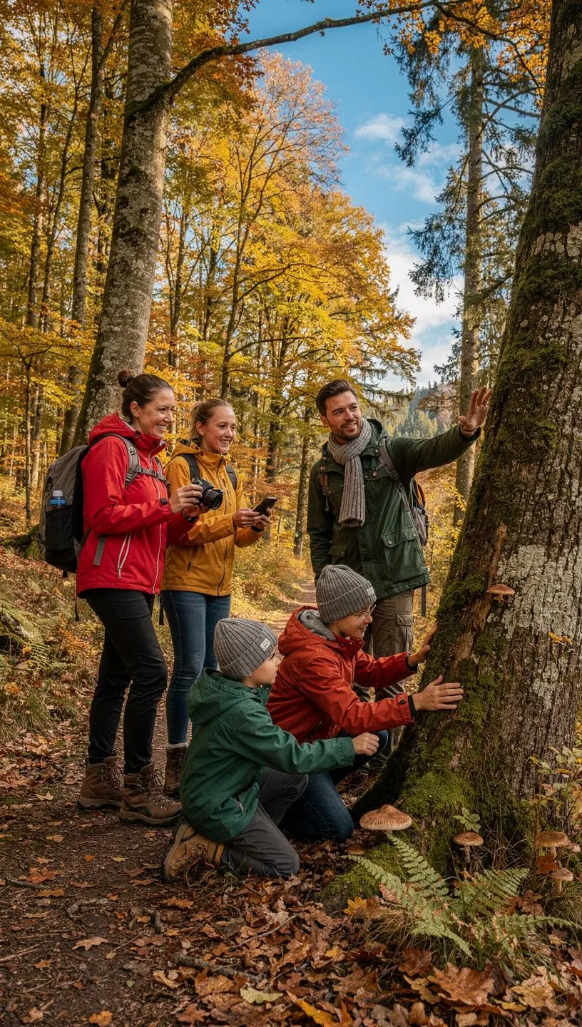 Gemütliche Holzhütte im Wald, zentraler Treffpunkt für Naturimmersion und Workshops.